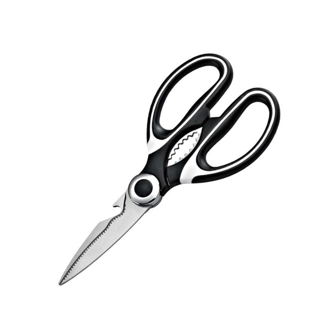 Heavy Duty Kitchen Scissors Stainless Steel Blades Bottle Opener Non Slip Nut Cracker