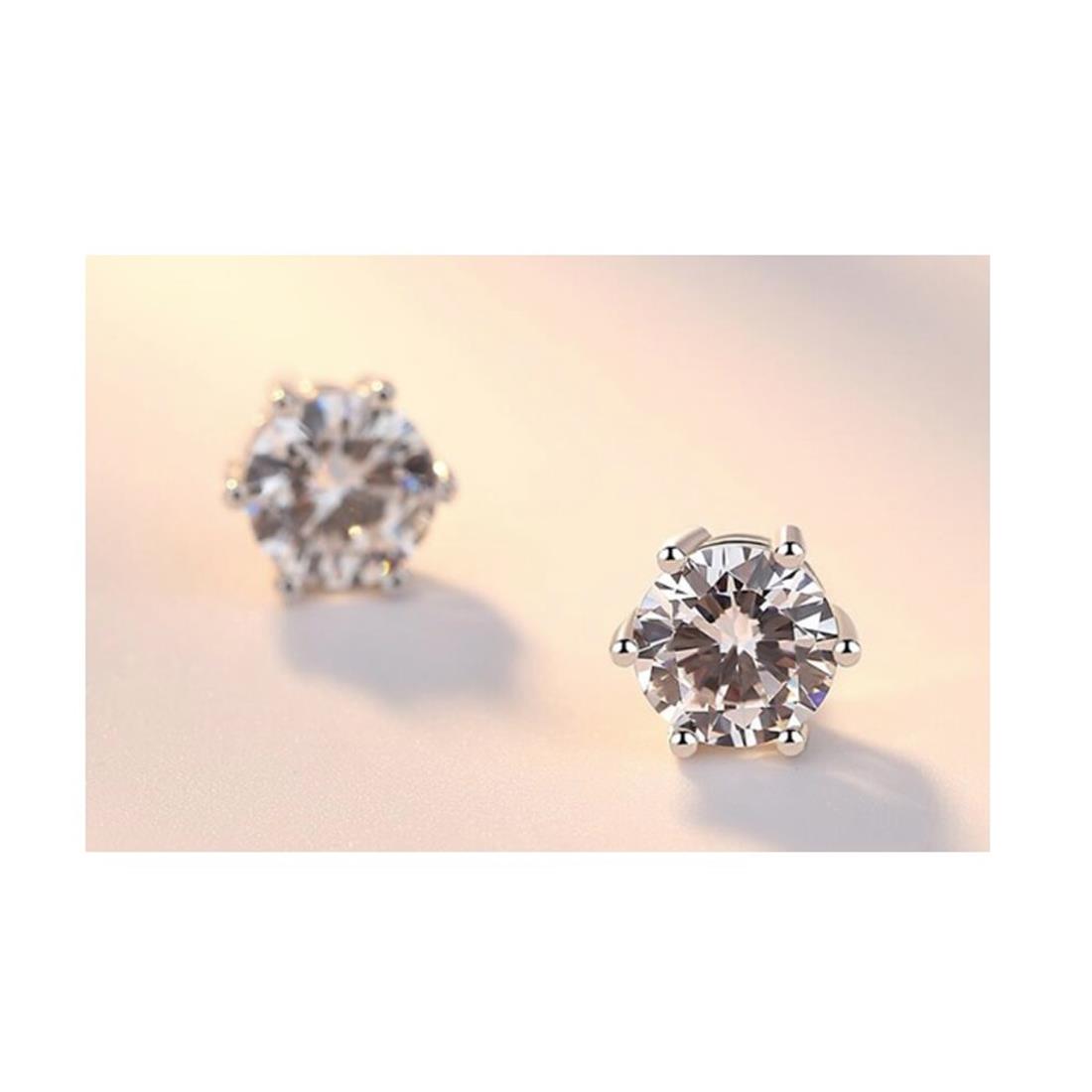 Charles William Stud Earring Silver Stones Jewellery Ear Ring