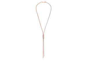 Charles William Rose Gold and Silver Love Necklace from Italian Designed Jewellery