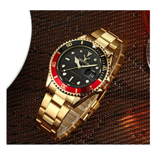 Genuine Deerfun Watch Black Gold Red Date Watches Top Quality