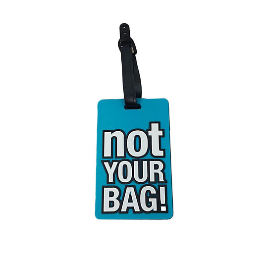 Blue Luggage tag Suitcase Name Label ID Pouch Fun Novelty Holiday Travel Bag