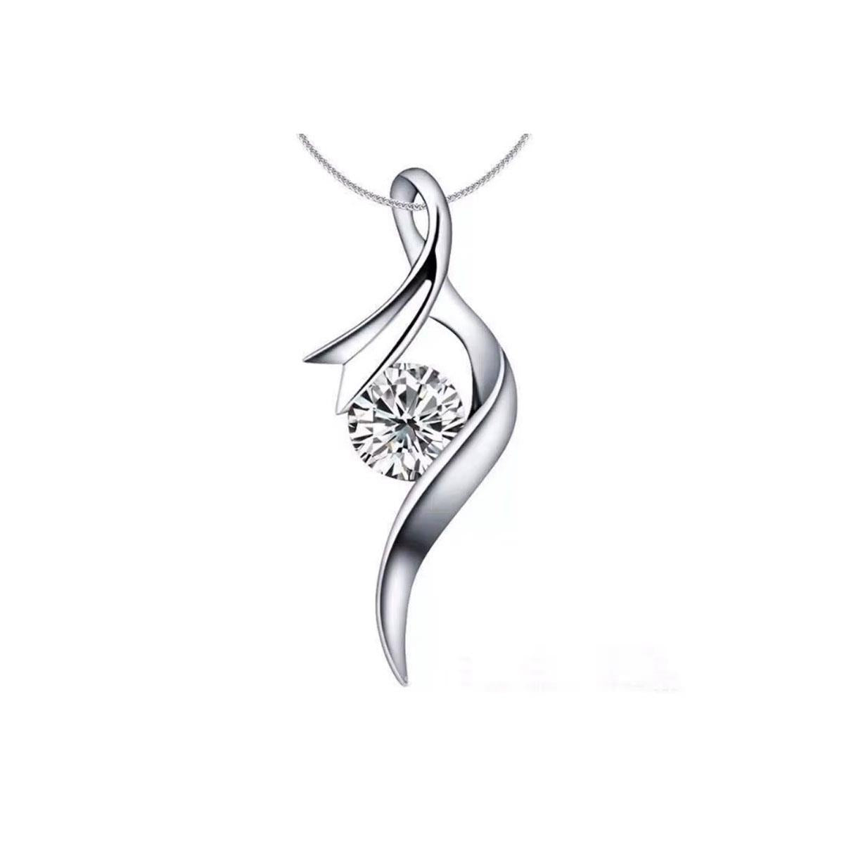 Silver Necklace Twirl Design Charles William Ladies Jewellery