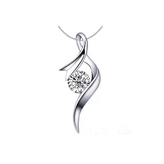 Silver Necklace Twirl Design Charles William Ladies Jewellery