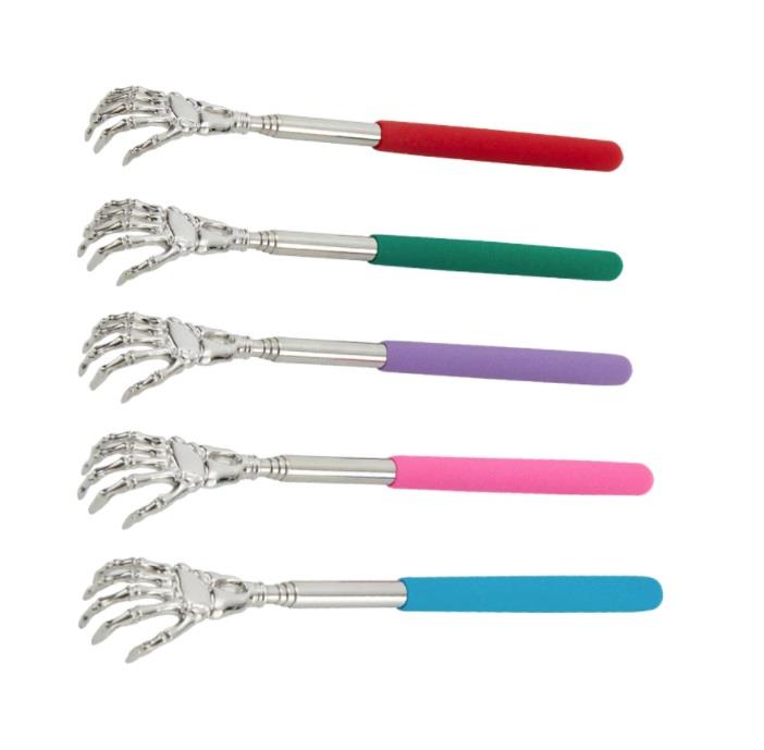 Skeleton Hand Back Scratcher with Long Reach Extendable Rubber Grip Arm