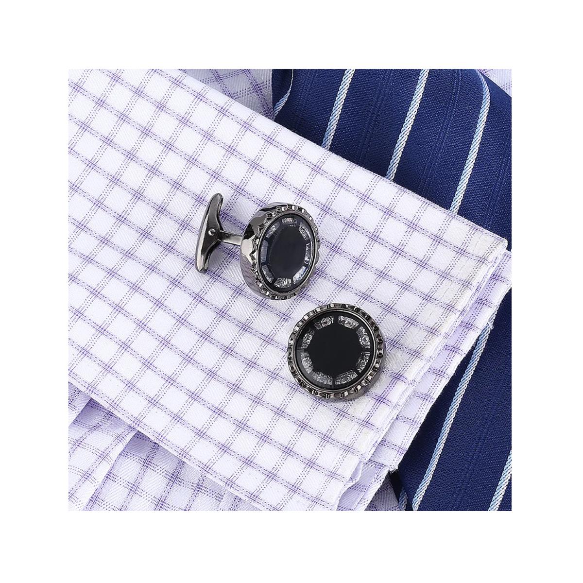 Charles William Black Cufflinks with Stunning Elements