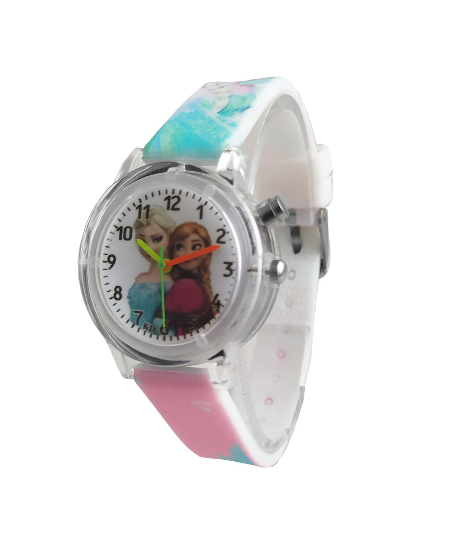 Cute Light Pink Princess Queen Watch FLASHING LIGHTS Numbers Child Watches Easy Time