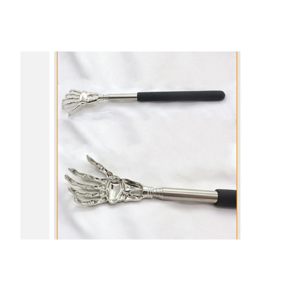 Skeleton Hand Back Scratcher with Long Reach Extendable Rubber Grip Arm