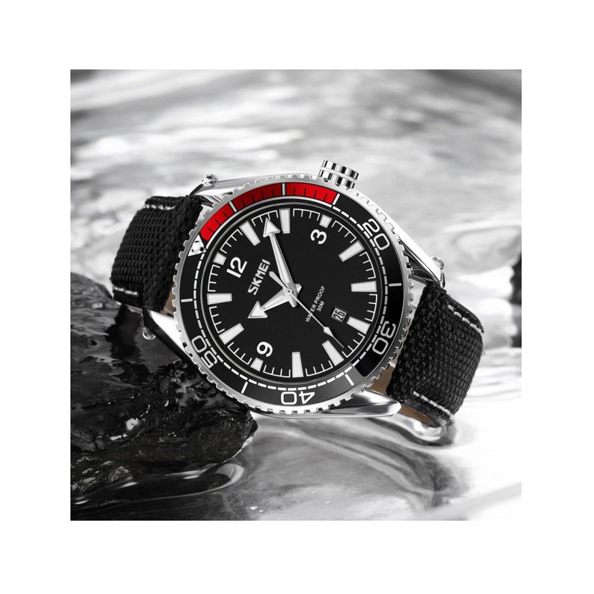 Clear Display Watch with Black Red Display and Date SK9291