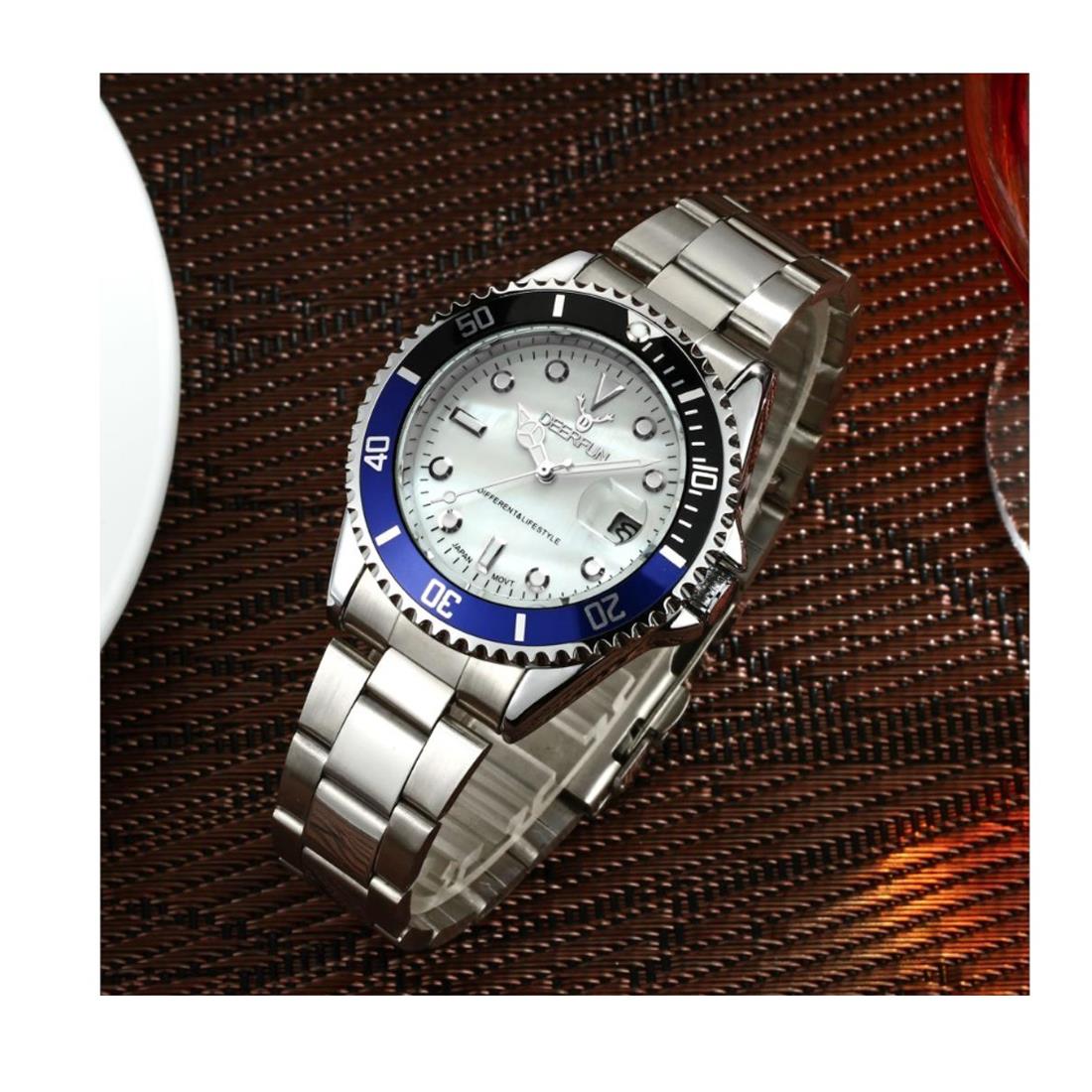 Deerfun Mens Watch White Blue Black Silver Date Watches UK Quality Sale