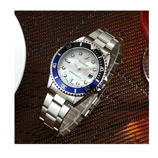 Deerfun Mens Watch White Blue Black Silver Date Watches UK Quality Sale