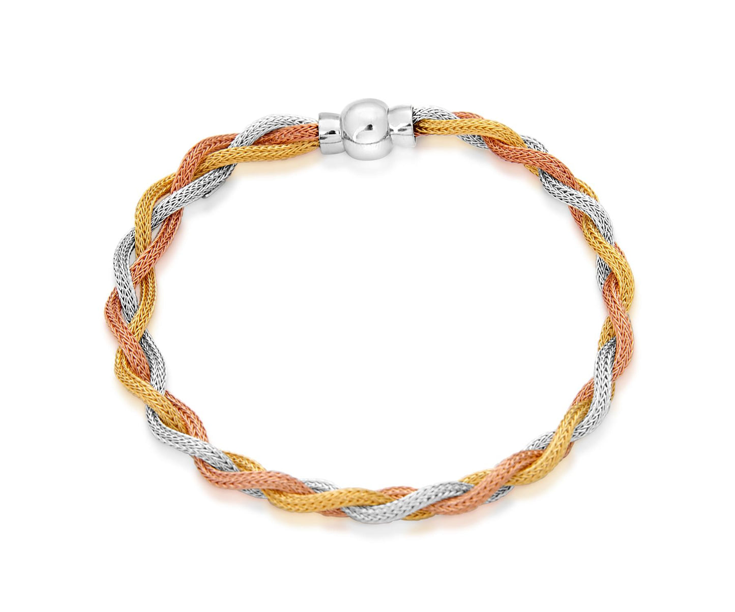 Charles William Rose Gold, Silver and Gold Bangle Fine Italian Designed Jewellery