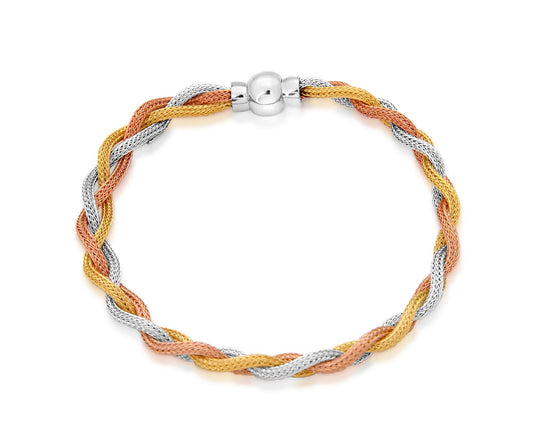 Charles William Rose Gold, Silver and Gold Bangle Fine Italian Designed Jewellery