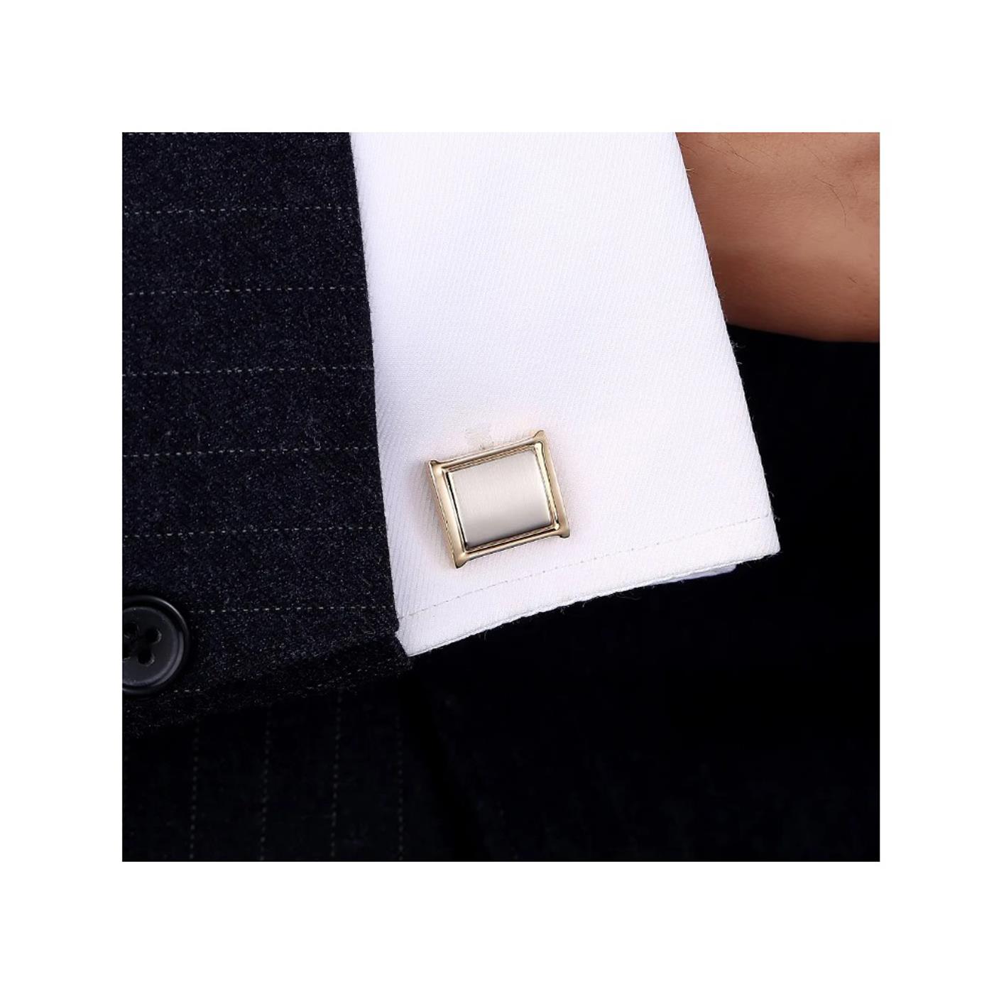 Stunning Silver and Gold Cufflinks and Tie Clip Set from Charles William