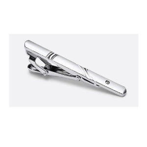 Silver Tie Clip Men's 6cm Tie Bar Necktie Formal Mens Gift Free Velvet Pouch