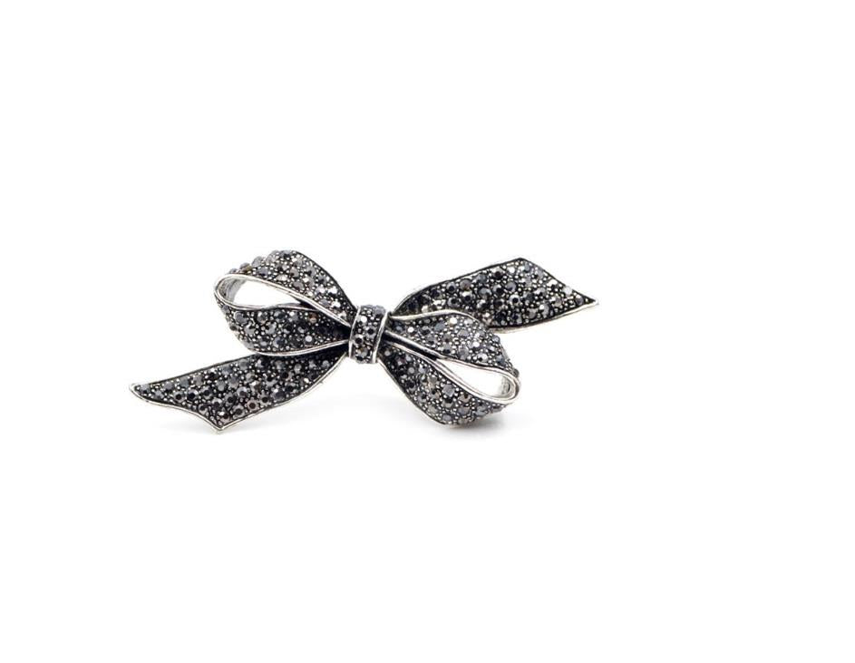 Silver Gray Brooch Flower for Gown or Dress