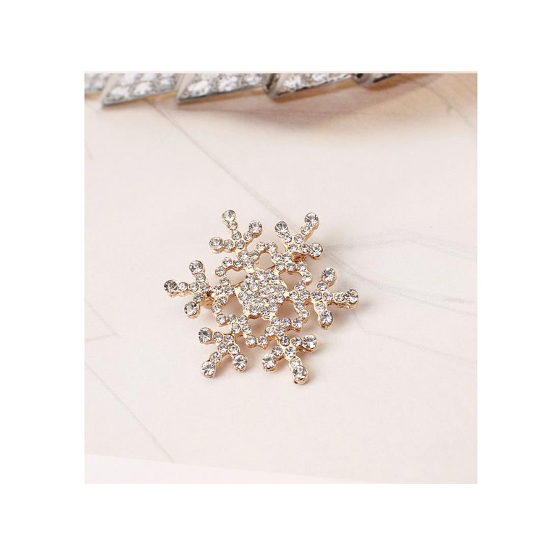 Charles William Gold Brooch Dress Fashion Costume Jewellery Snowflake Star Brooches Gown Robe