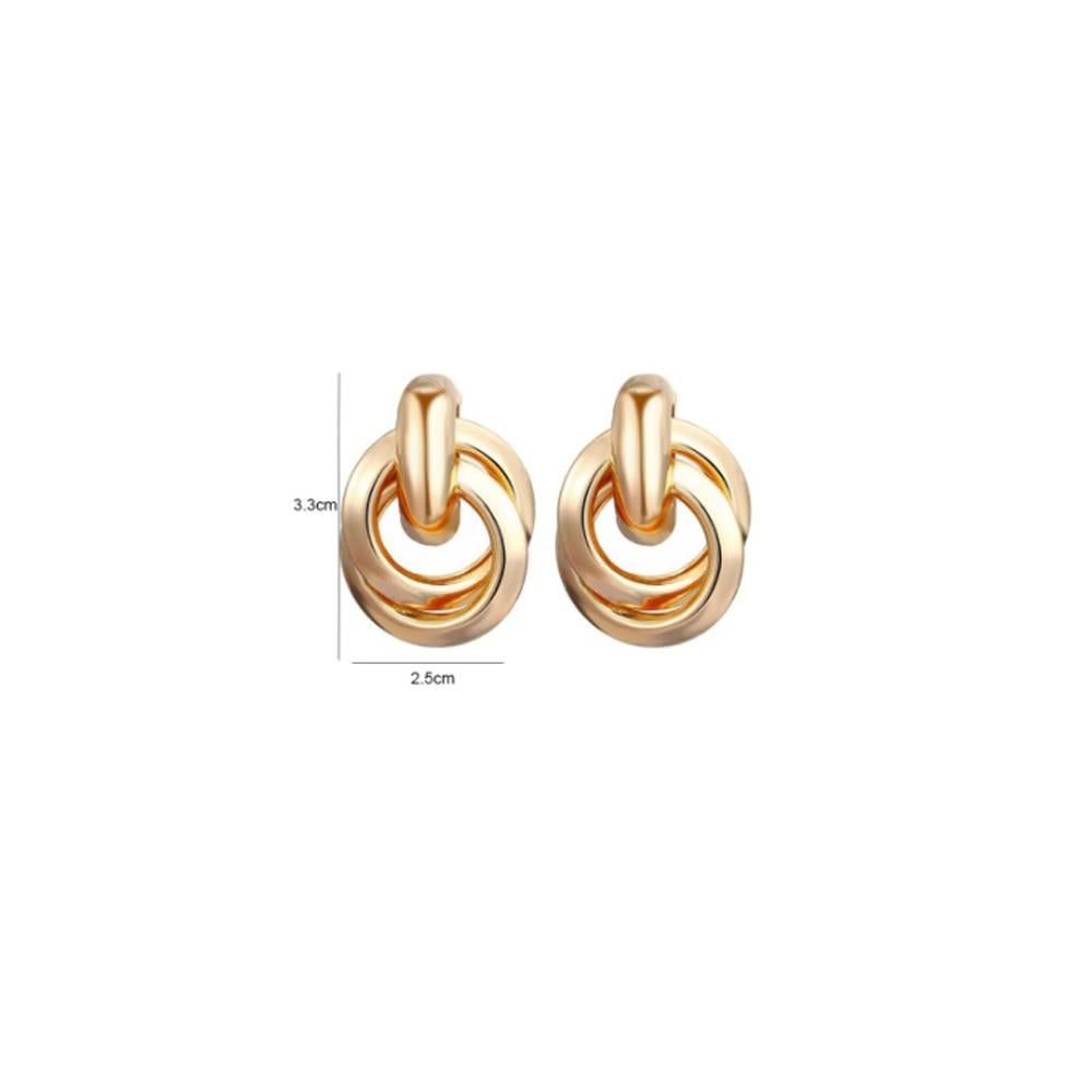 Charles William Premium Earring Silver Double Circle Round Jewellery Ear Ring
