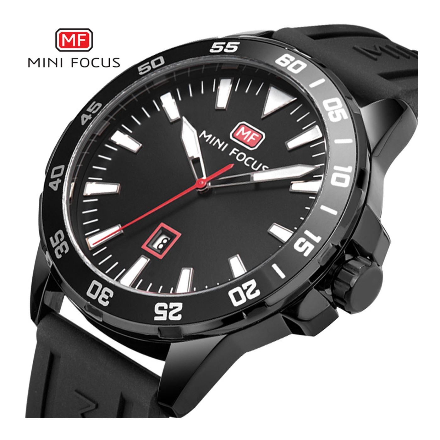 Mens Watch Black Red Boys Smart Analogue Watches White