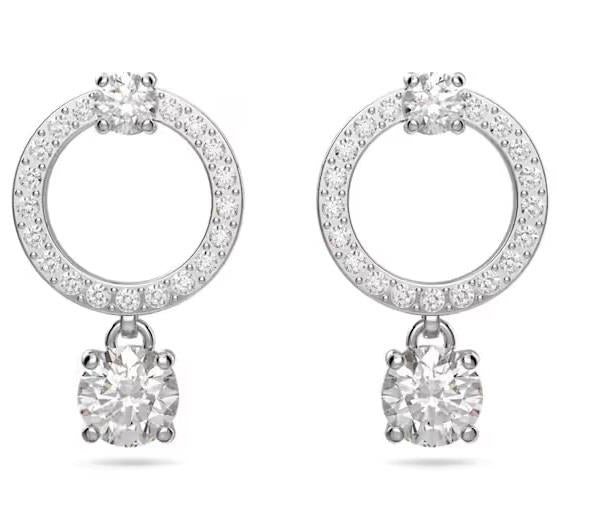 Charles William Silver Petit Hoop Earring with Crystal Elements