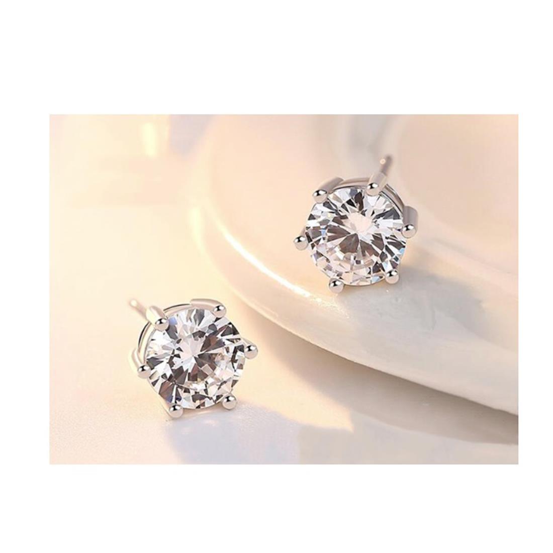Charles William Stud Earring Silver Stones Jewellery Ear Ring