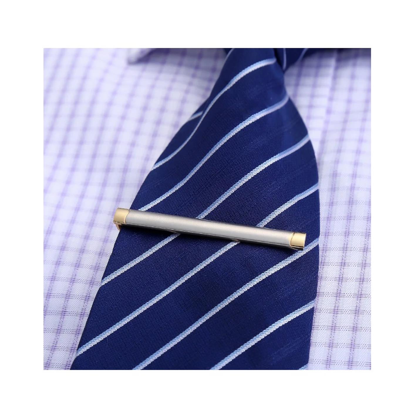 Stunning Silver and Gold Cufflinks and Tie Clip Set from Charles William