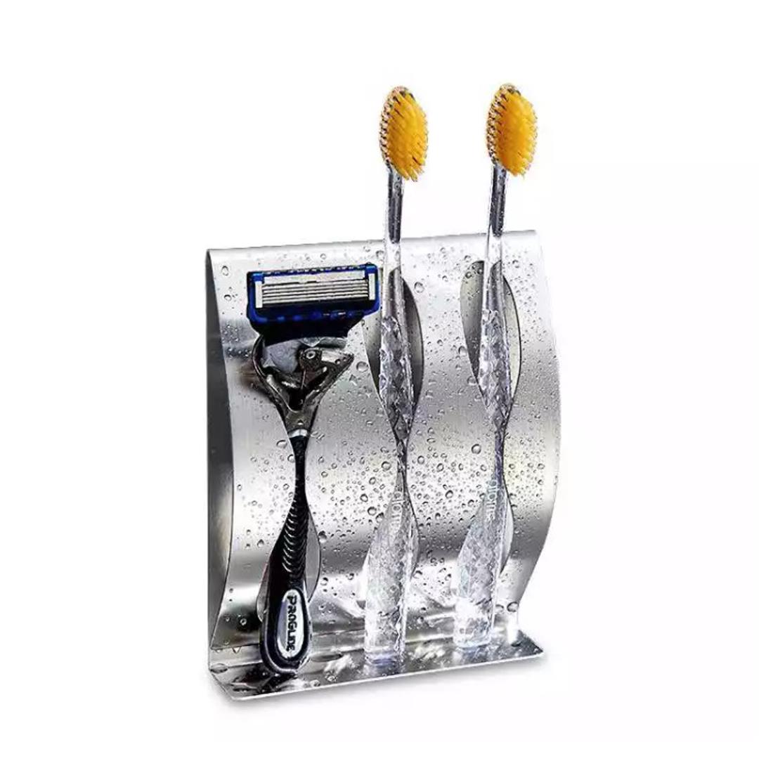 Quick Fit Wall Mounted Toothbrush Holder Toothpaste Razor Bathroom Organiser