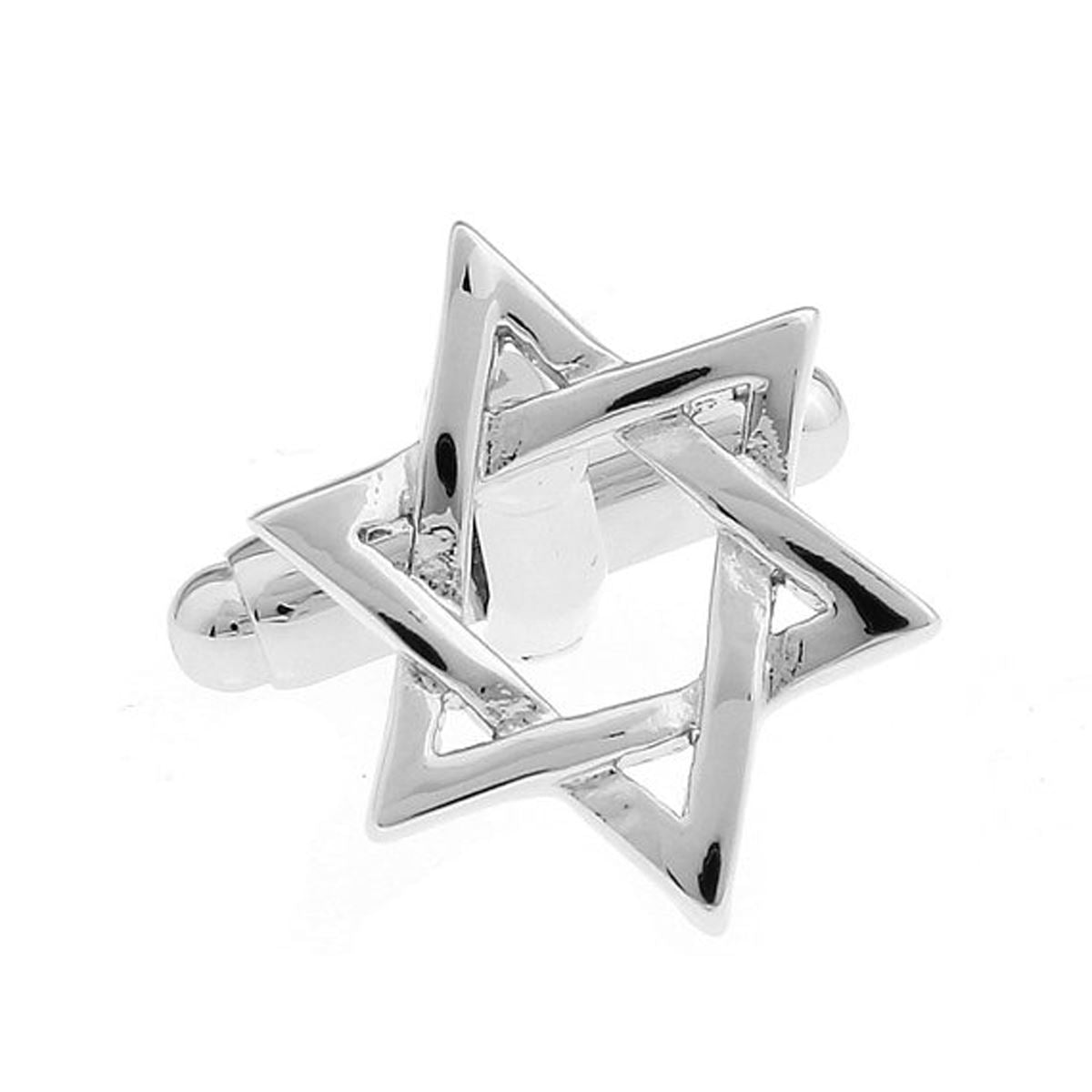 Star Of David Cufflinks in Silver