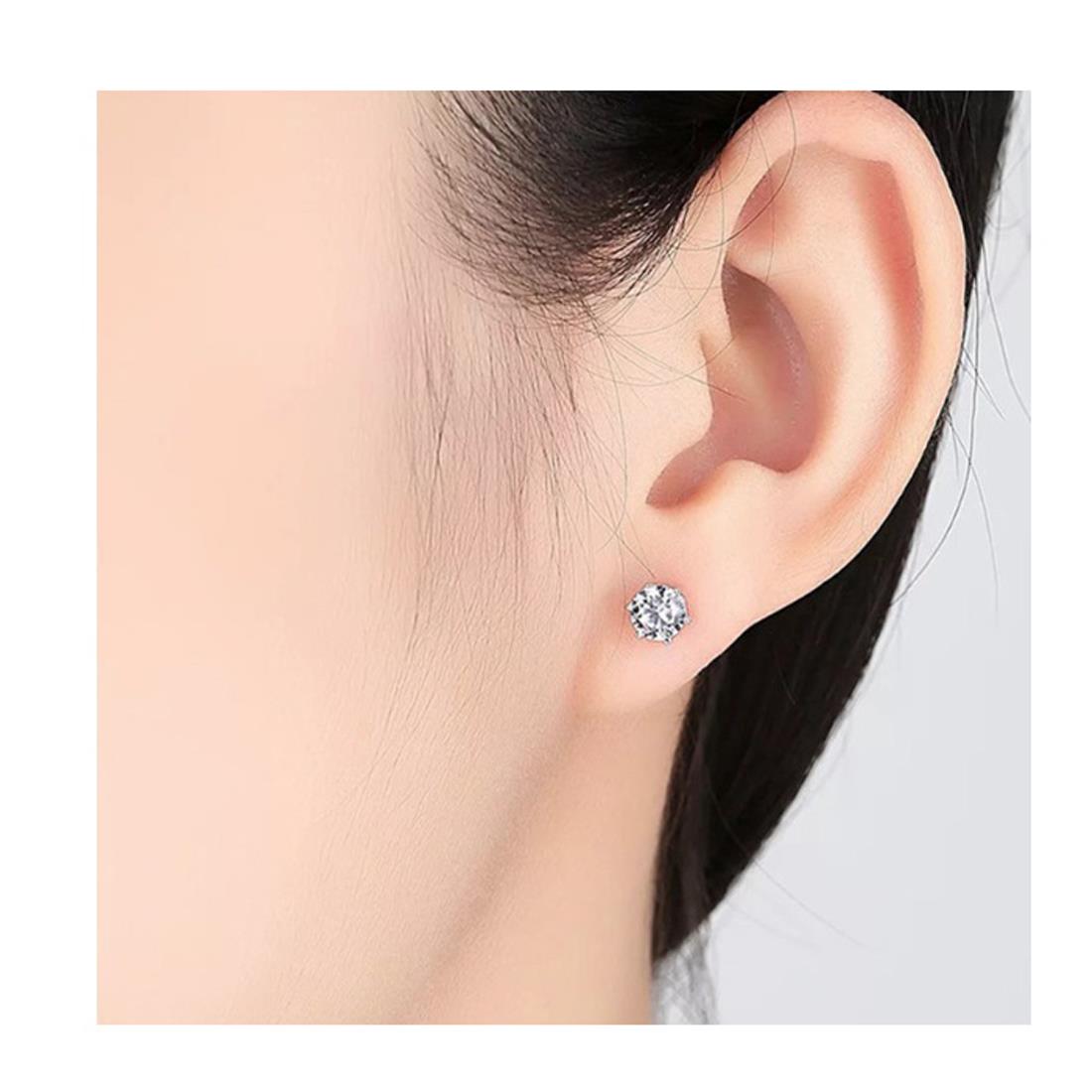 Charles William Stud Earring Silver Stones Jewellery Ear Ring