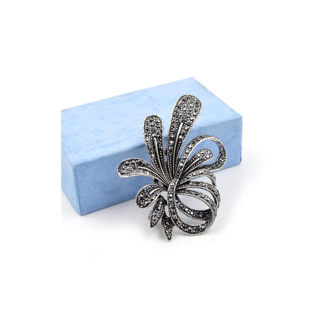 Charles William Stunning Brooch Silver Grey Stones Fashion Costume Jewellery Ladies Womans Girls