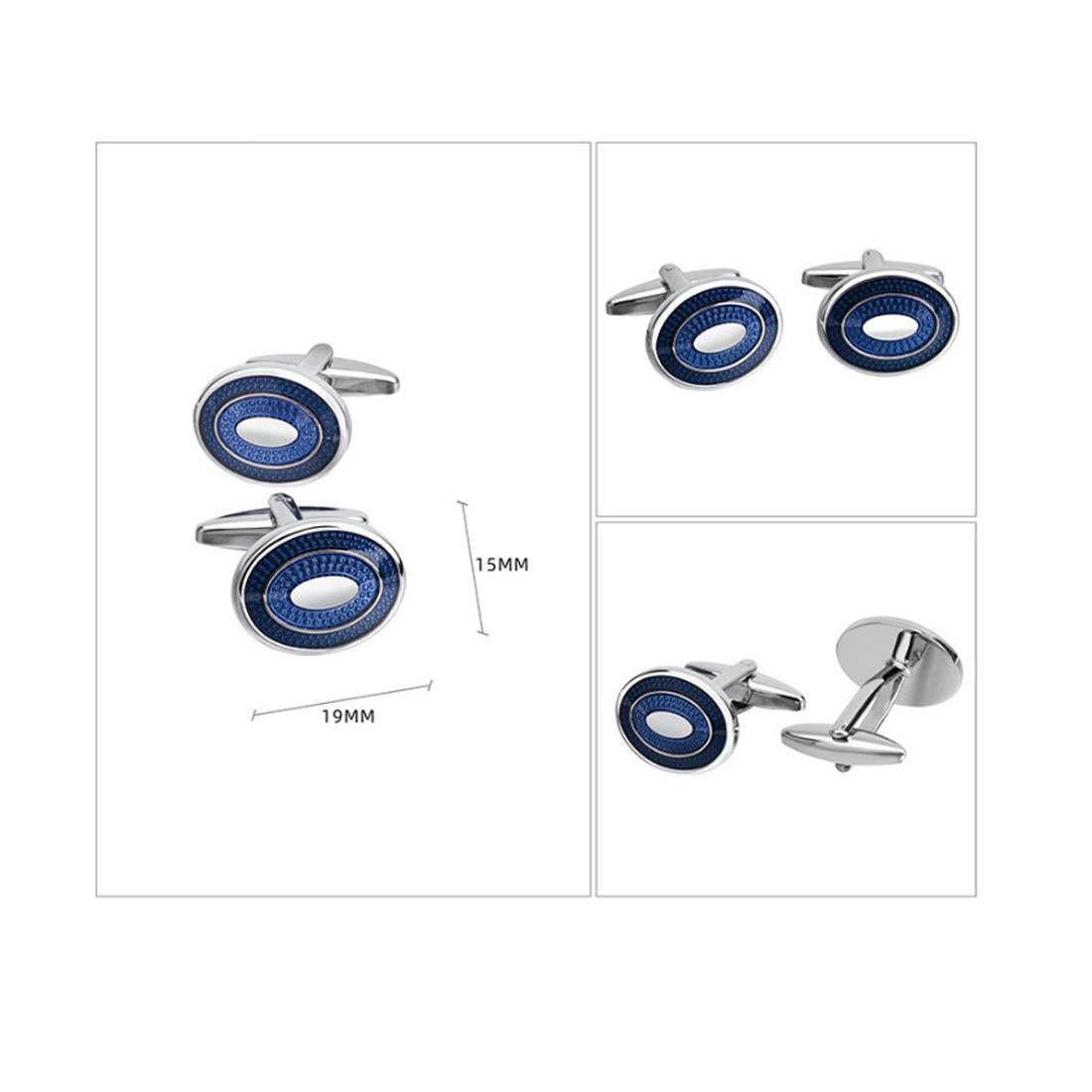 Luxury Blue Oval Round Cufflinks Premium Quality Stunning Design