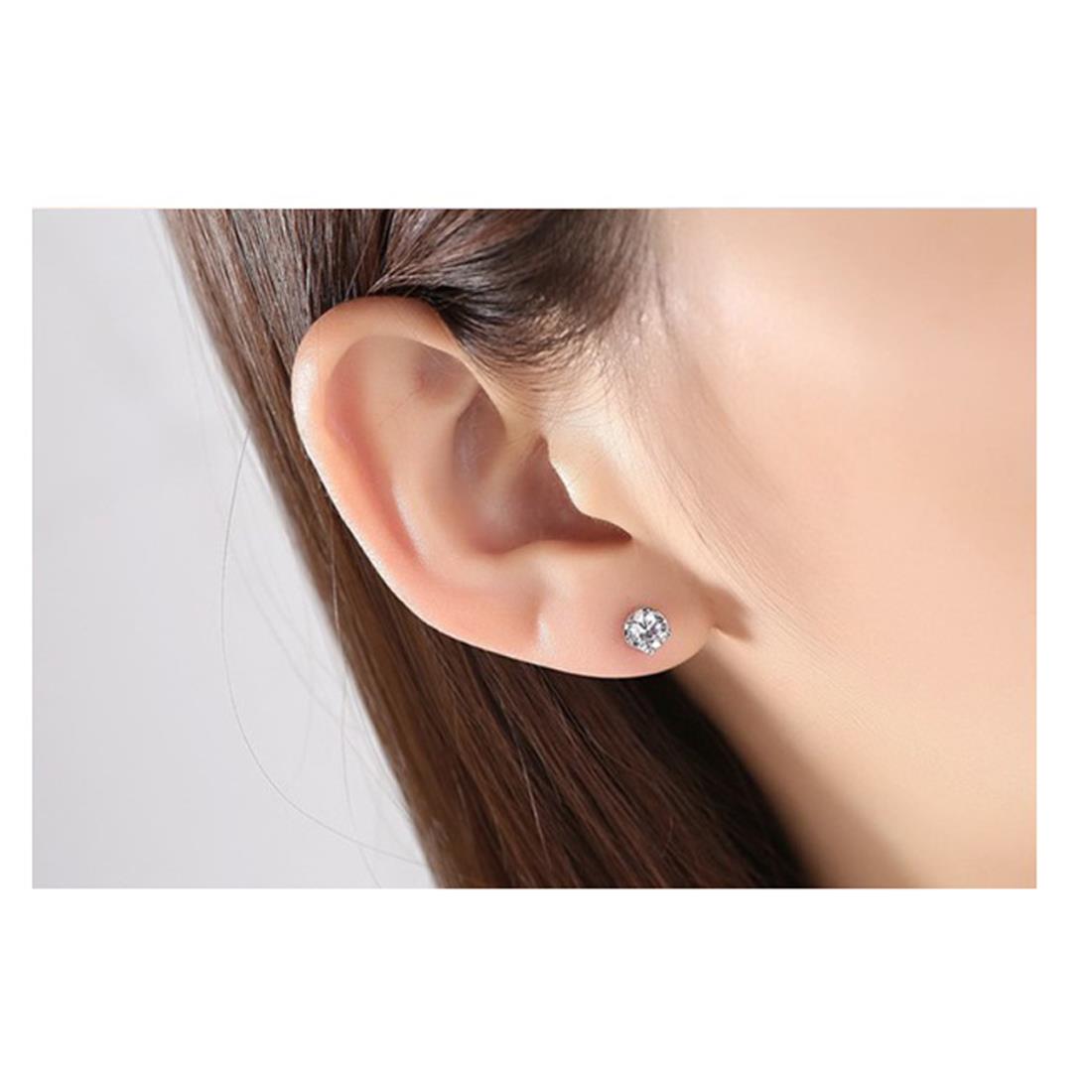 Charles William Stud Earring Silver Stones Jewellery Ear Ring