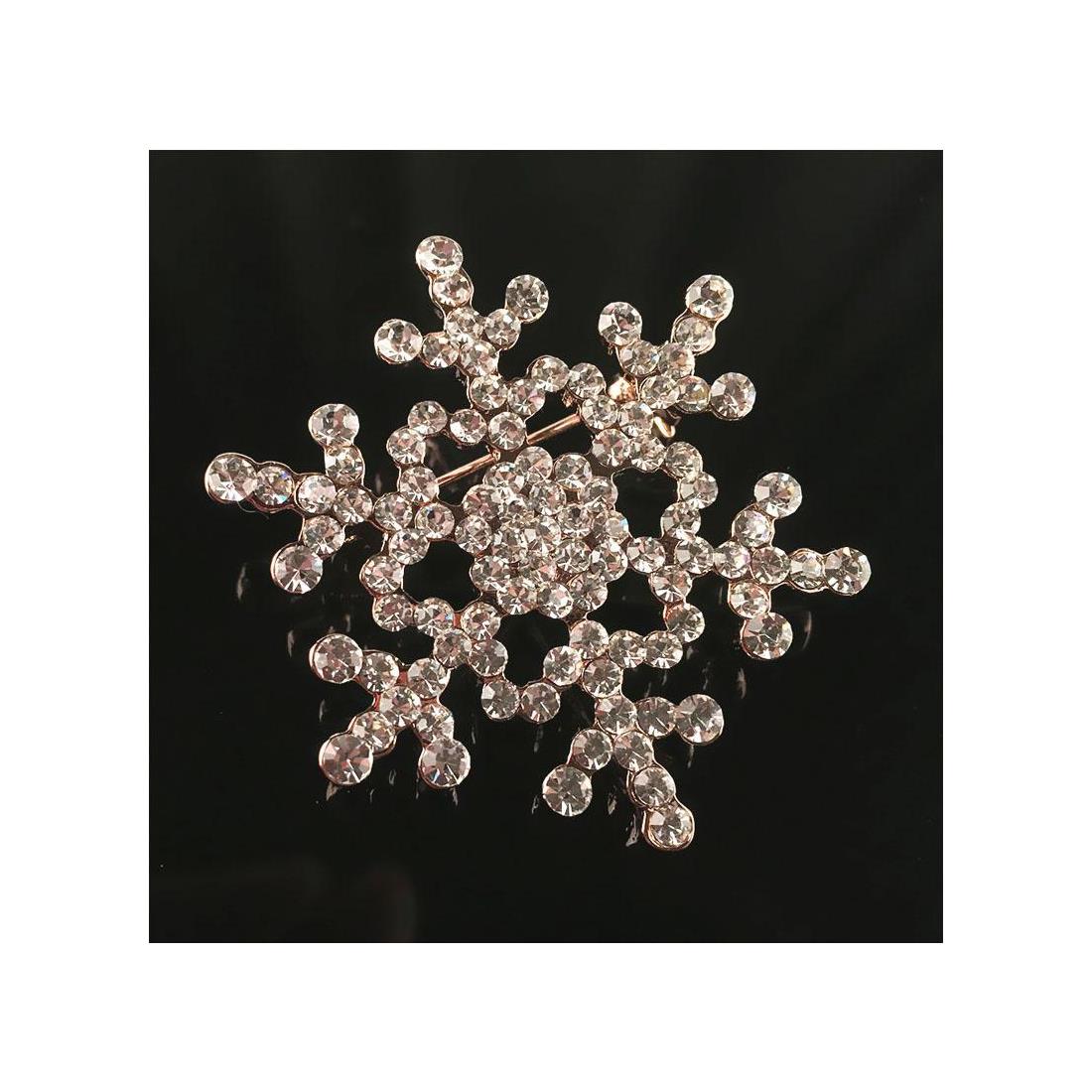 Charles William Gold Brooch Dress Fashion Costume Jewellery Snowflake Star Brooches Gown Robe