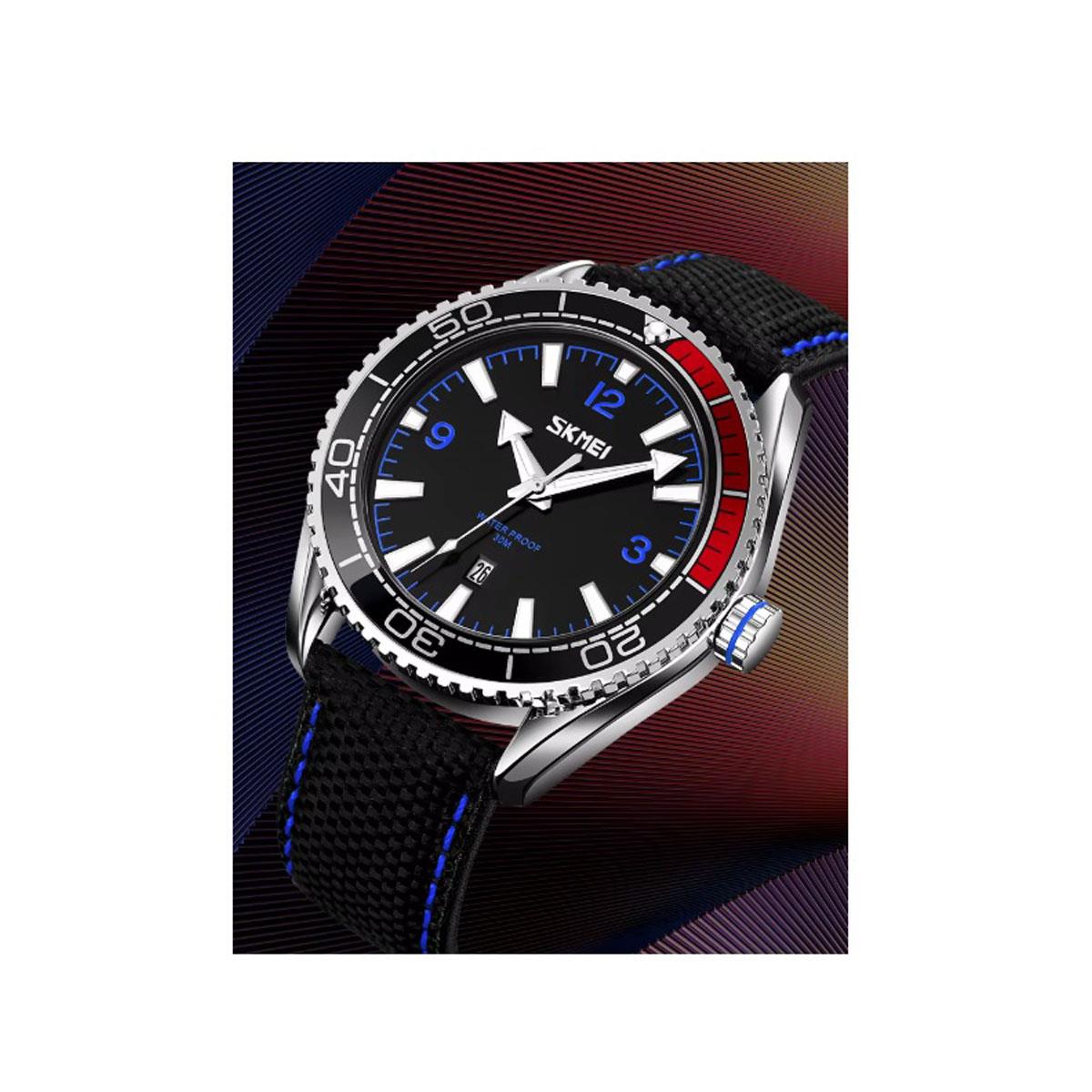 Clear Display Watch with Black Red Display and Date SK9291BLU