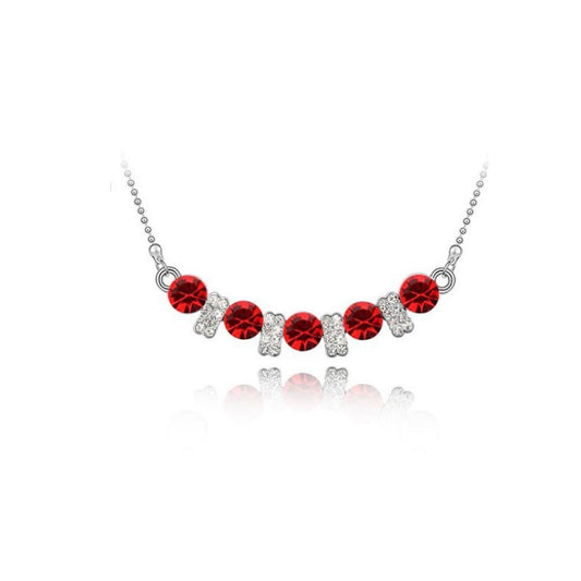 Women's Girls Crystal Red Colour Stone Pendant Necklace Ladies Jewellery from Charles William