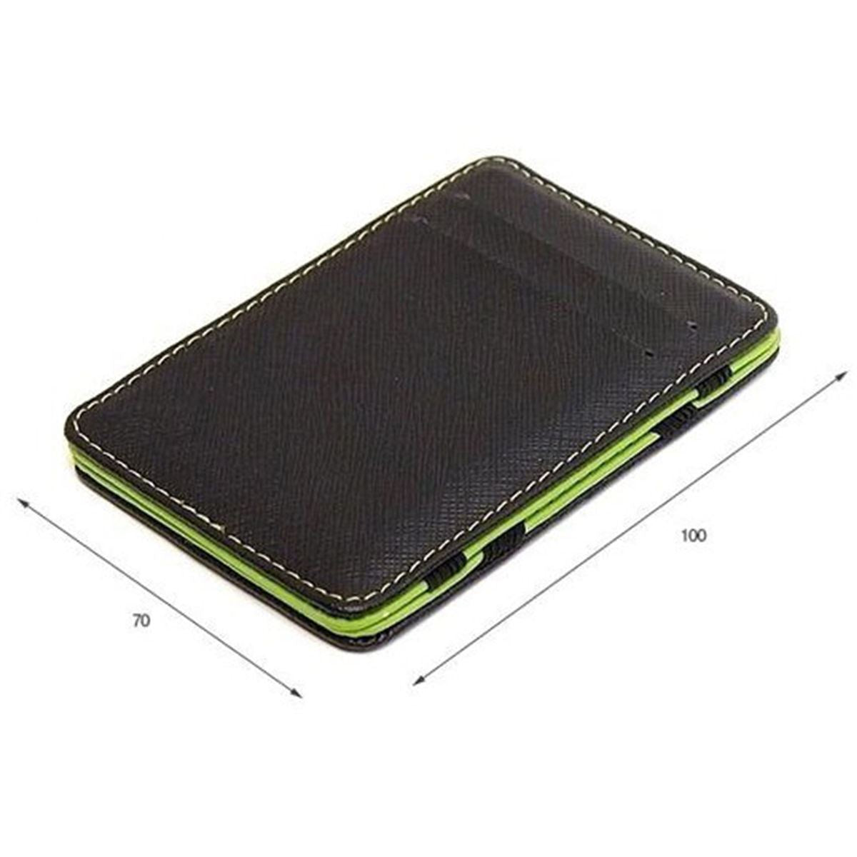 Charles William Men's Gift Magic Credit ID Card Elastic Money Clip Slim Cash Wallet Green