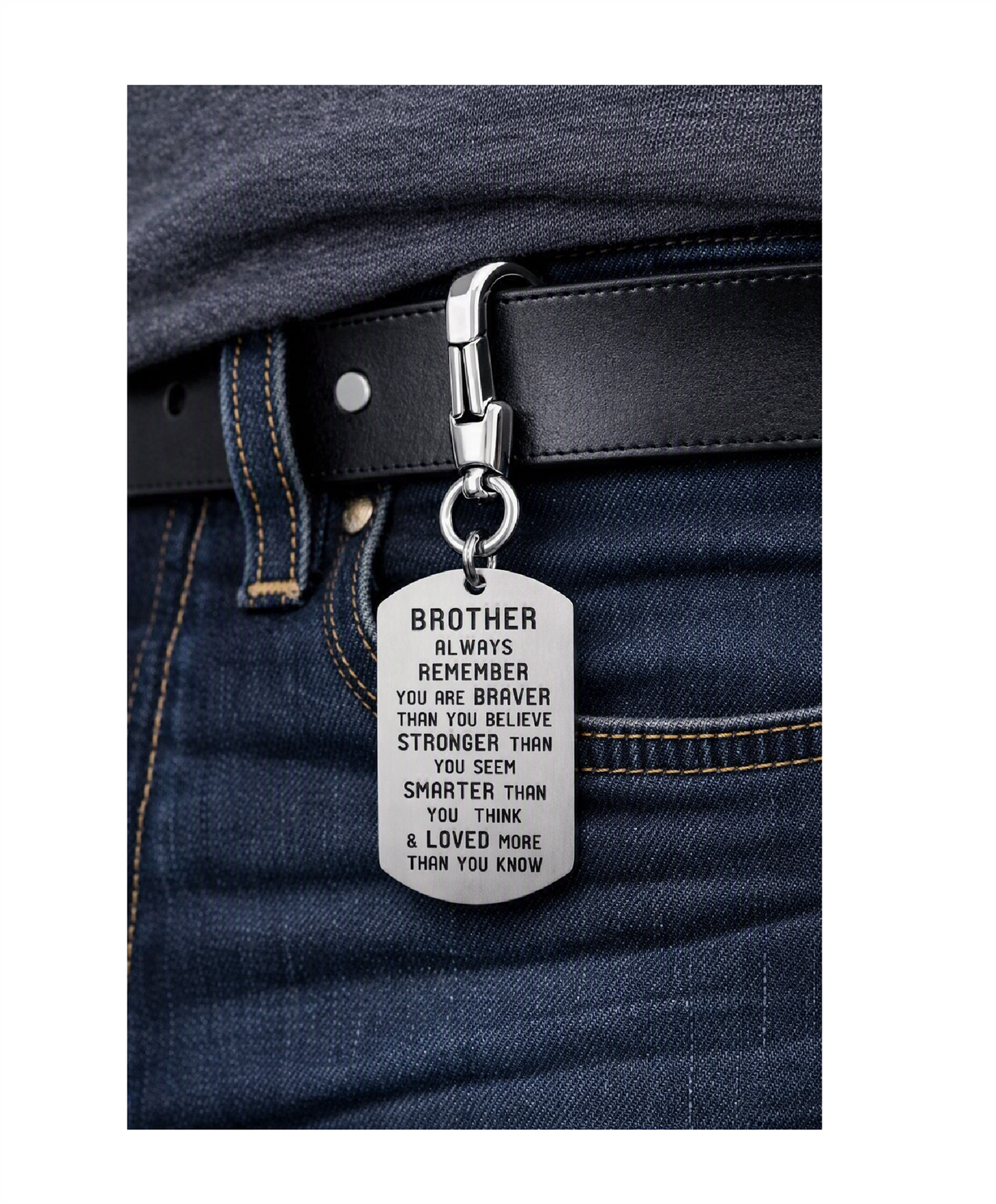 Brave Sibling Keyring Keychain Personal Message Gift Brother Sister Celebrate Love
