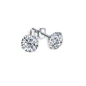 Charles William Premium Quality Stud Earring Silver Cubic Zircon Stones Jewellery Ear Ring Diamond
