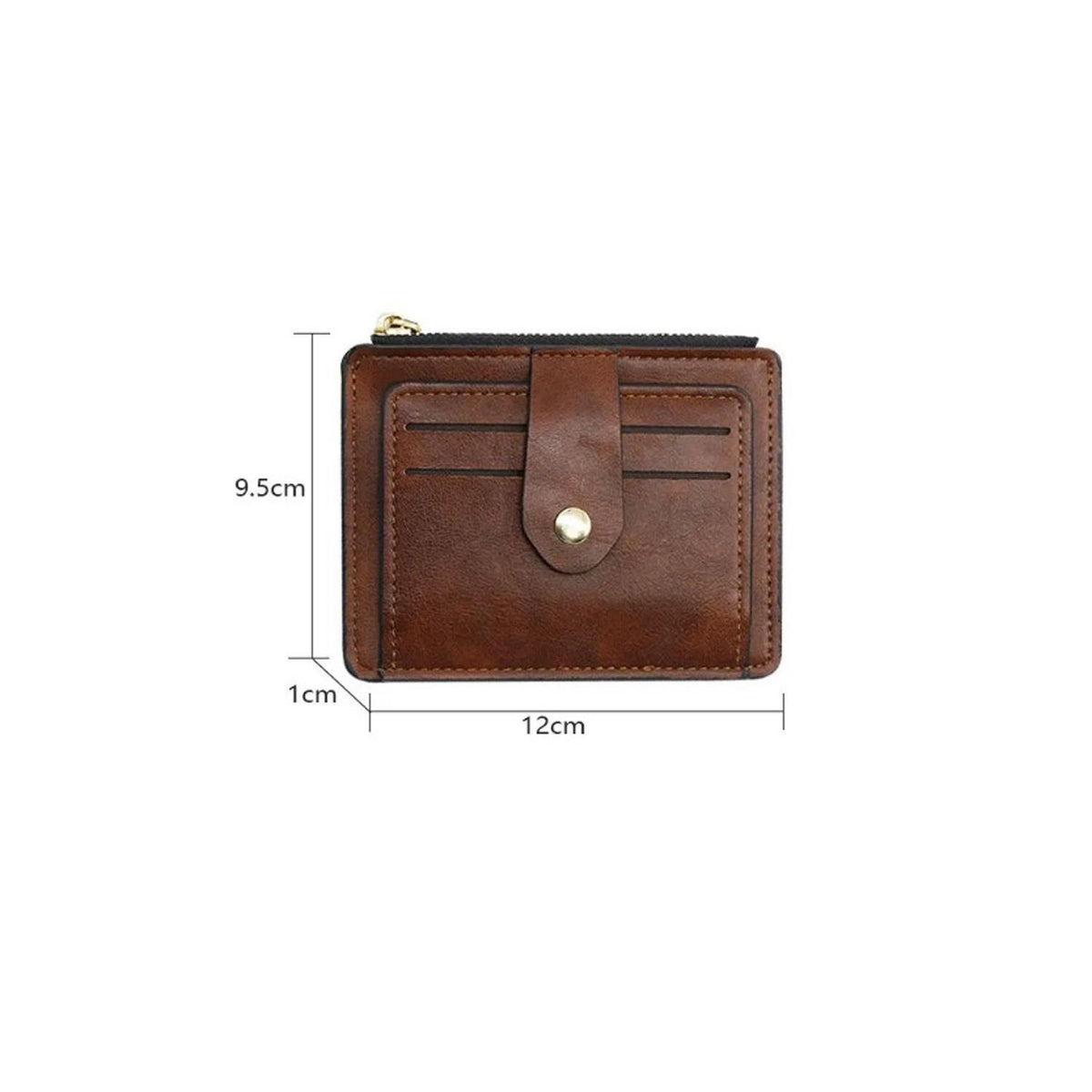 Charles William Soft Leather Money Clip 9 Slots with Coin Zip Pouch High Quality Stitching