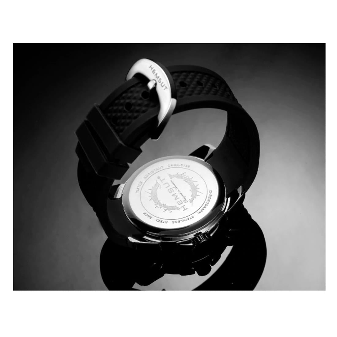 Designer Diver Style Mens Watch Black Red with Date