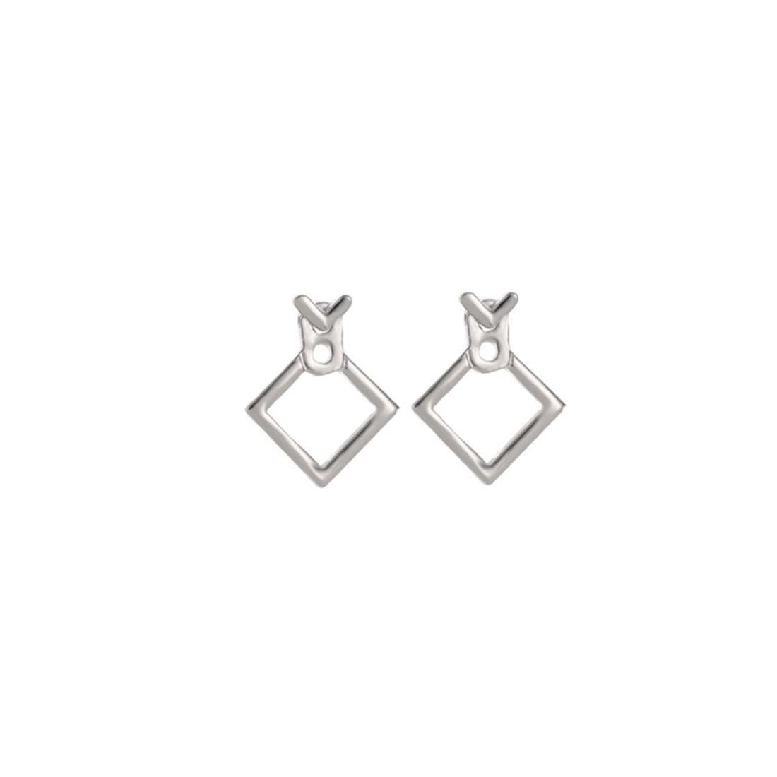 Charles William Unique Behind Ear Silver Square Shape Earring Fashion Jewellery Girls Teens Ear Ring