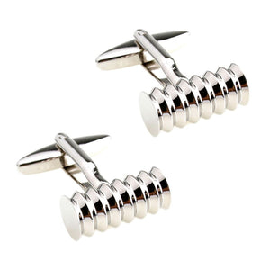 Charles William Silver Rimmed Barrel Cufflinks