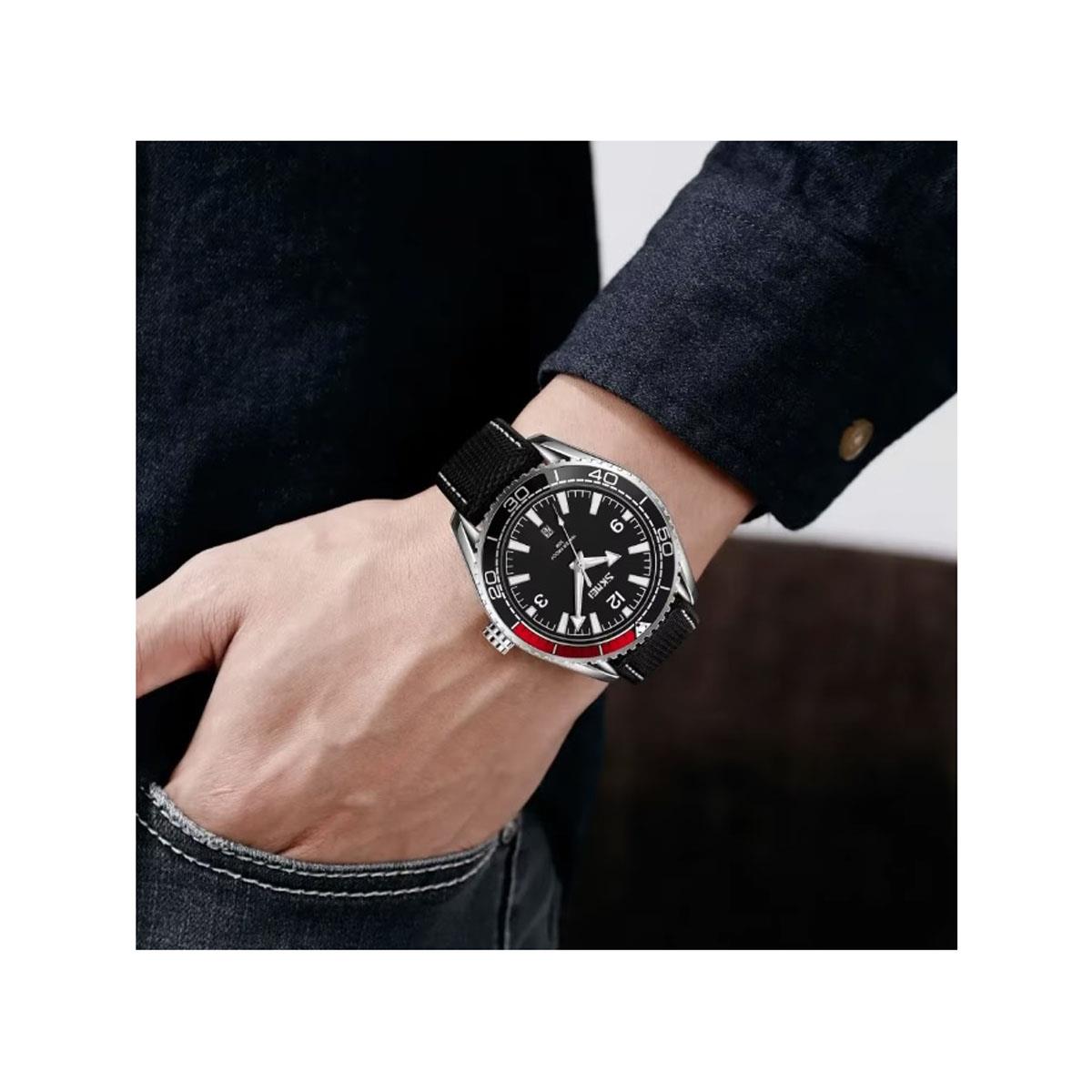 Clear Display Watch with Black Red Display and Date SK9291
