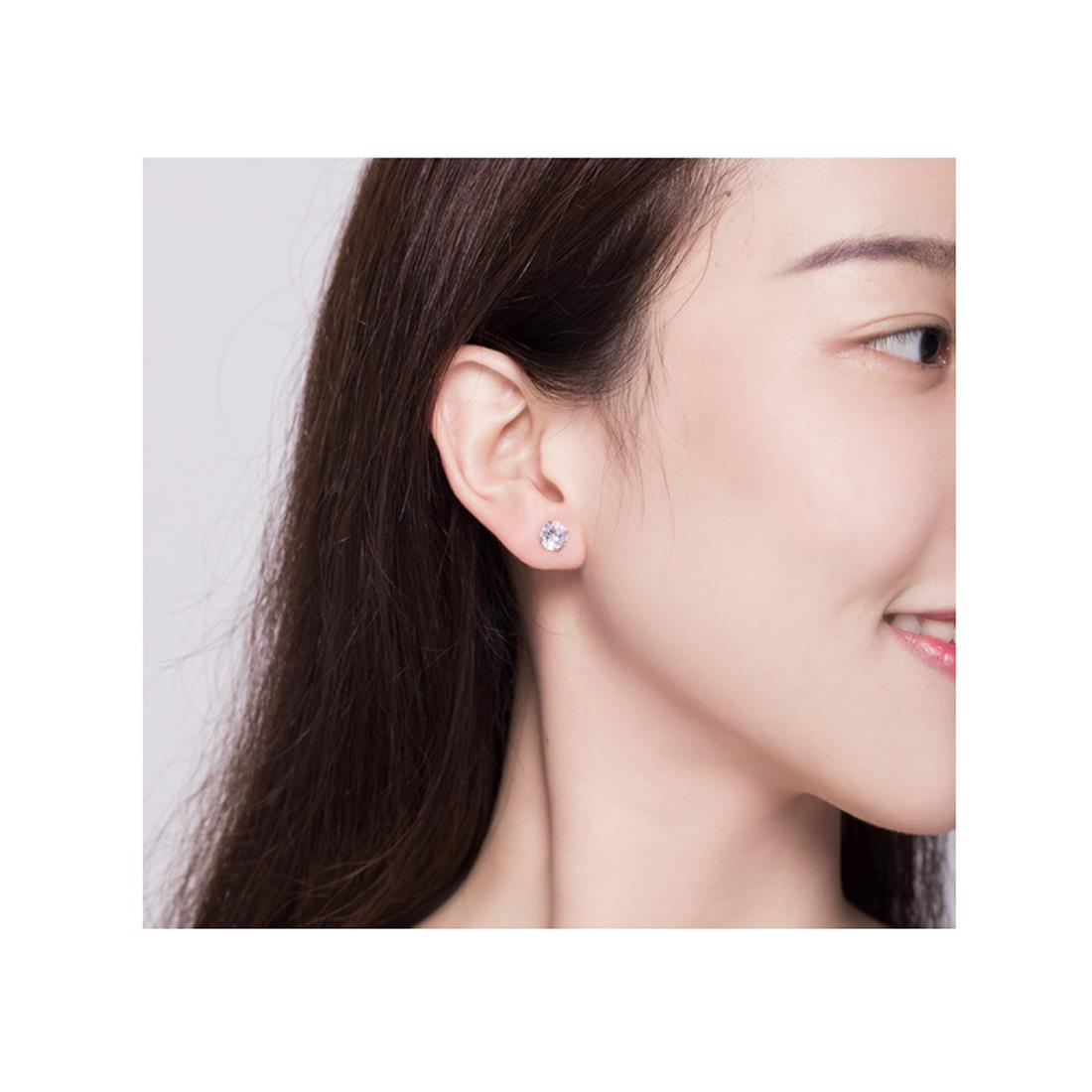 Charles William Premium Quality Stud Earring Silver Cubic Zircon Stones Jewellery Ear Ring Diamond