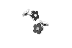Luxury Silver Cufflinks in Snowflake Flower Design