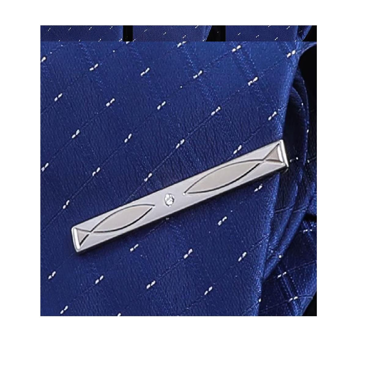 Silver Tie Clip Men's 6cm Tie Bar Necktie Formal Mens Gift Free Velvet Pouch
