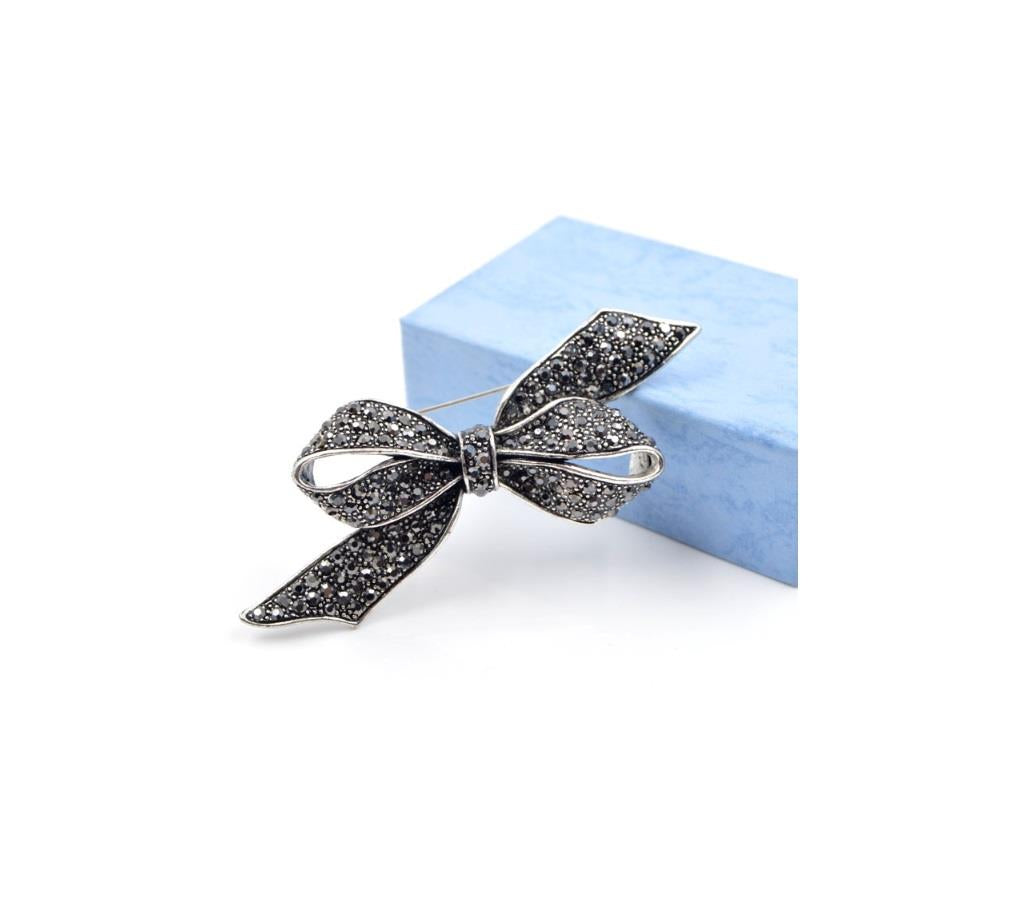 Silver Gray Brooch Flower for Gown or Dress