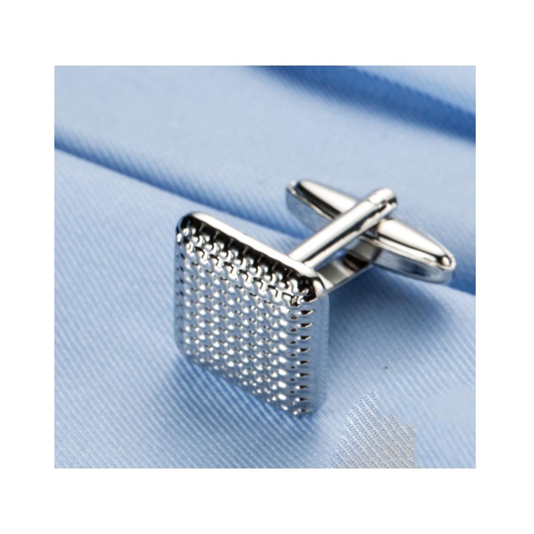 Charles William Elegant Silver Textured Cufflinks Fashion Smart Shirt Cuff LInks Wedding Office