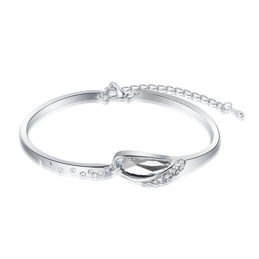 Stunning Clear Crystal Stone Bangle Bracelet