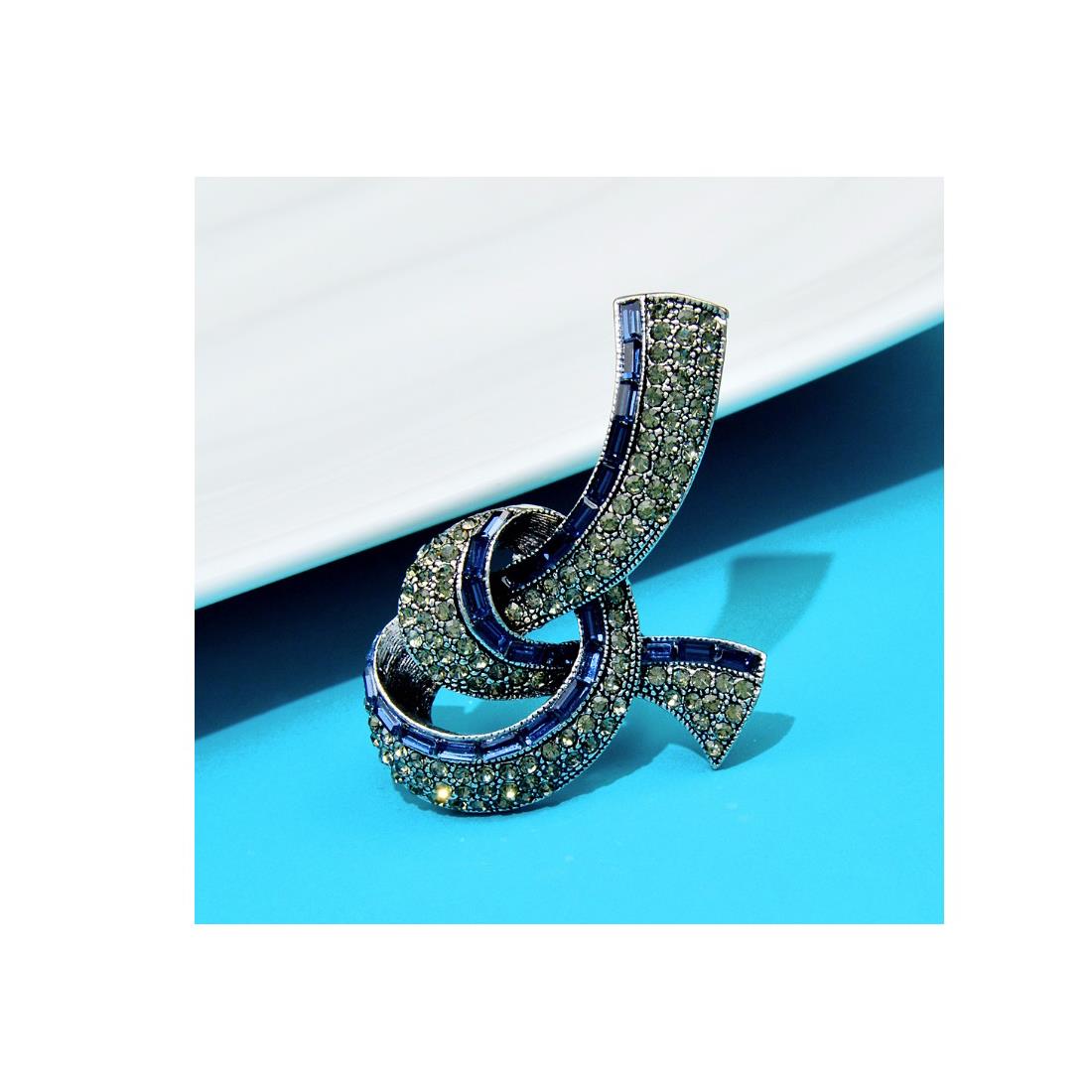 Blue and Gray Brooch for Dress or Gown