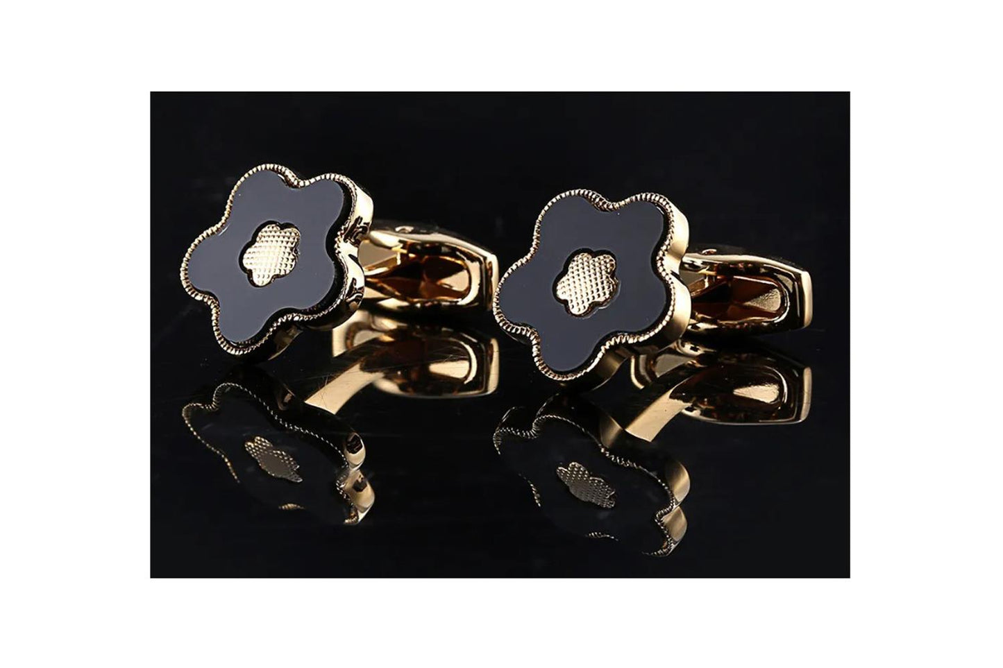 Luxury Gold Cufflinks Snowflake Flower Design Great Gift Elegant Present